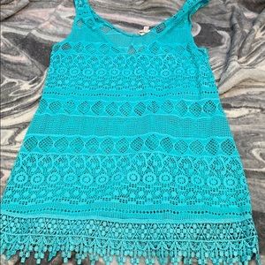 Teal swimsuit cover